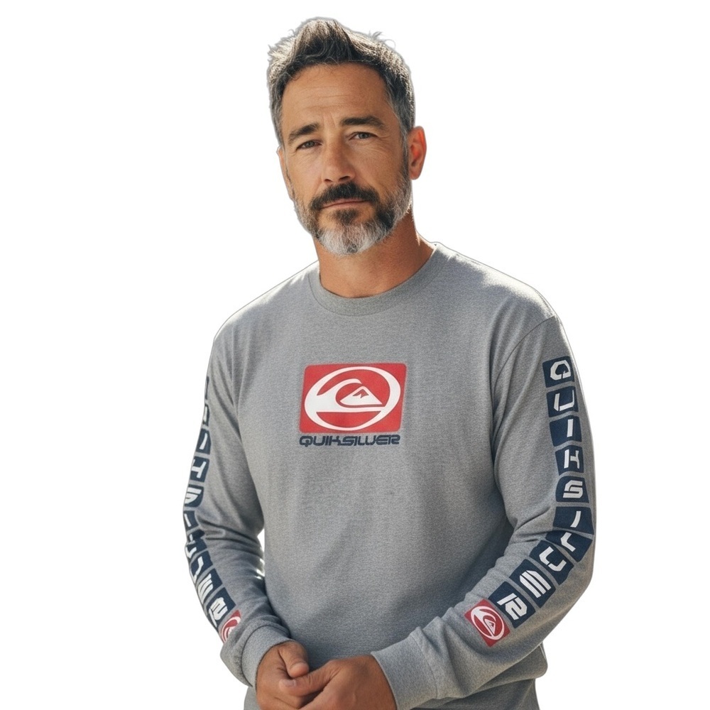 Quiksilver 1990’s Vintage Surf Gray Long Sleeve Tee